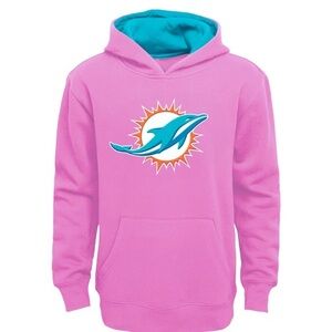 Pink Kids Hoodie with Dolphin Logo